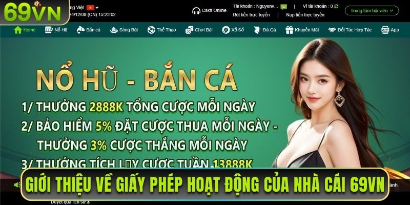 Giới thiệu về giấy phép hoạt động của nhà cái 69VN