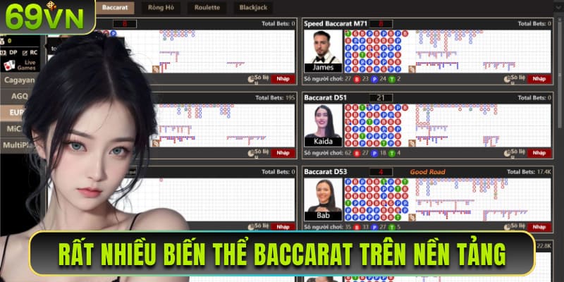 Rất nhiều biến thể Baccarat trên nền tảng